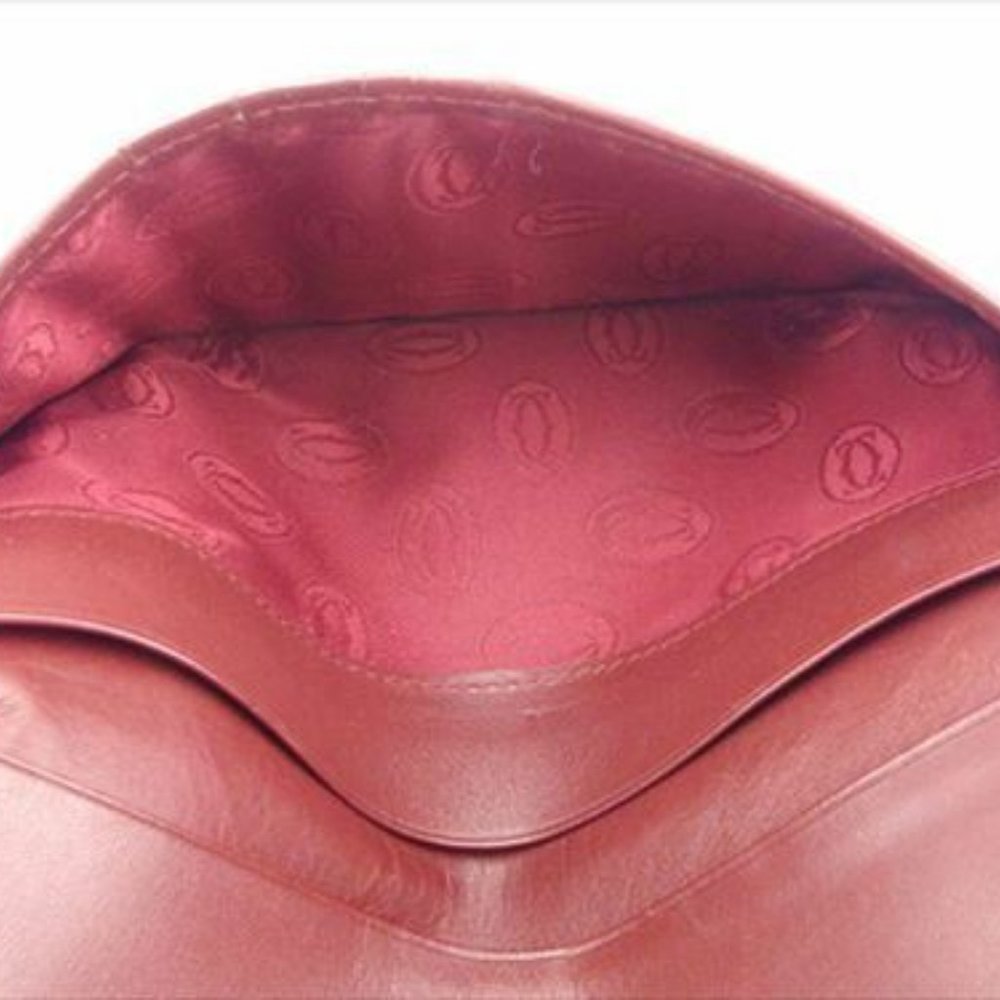 Cartier Wallet Purse Mastline Red Gold leather Woman unisex Authentic Used - Picture 7 of 8